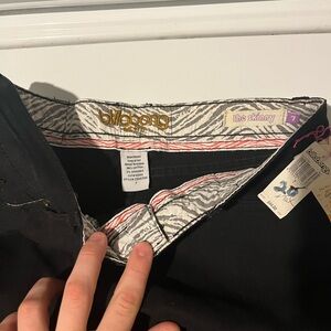 Billabong Black Pants with Zebra Print Waistband